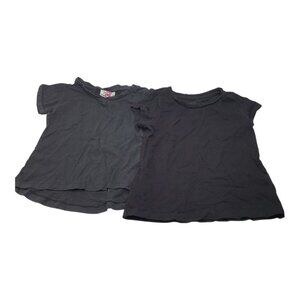 Girls Lot 2pc Black Short Sleeve Shirts Size XS/S (4-6) Faded Glory & Real Love